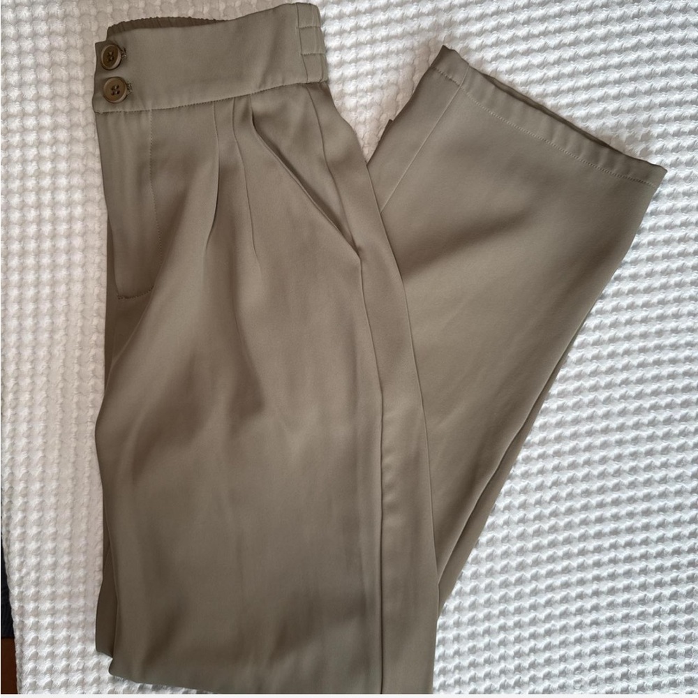 Stylish Tan Trousers with Button Detail
